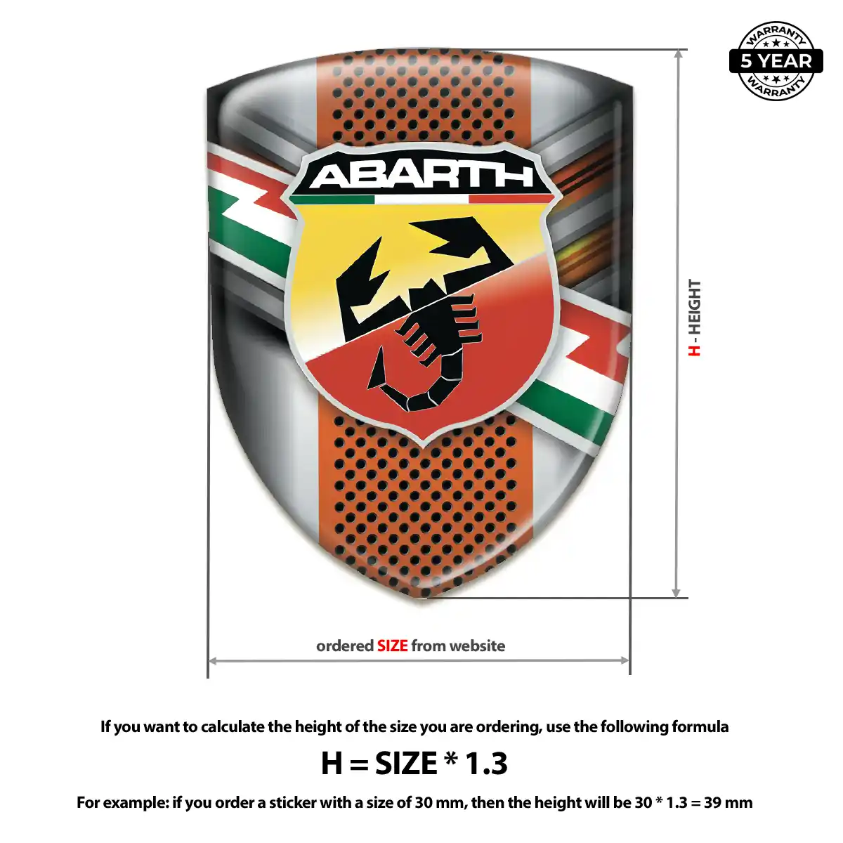 Abarth 3D Gel Sticker Exterior Luxe