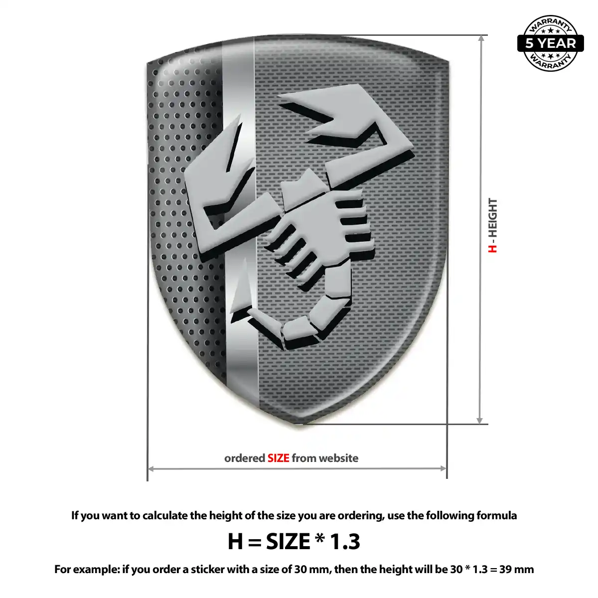 Abarth 3D Gel Sticker Interior Luxe