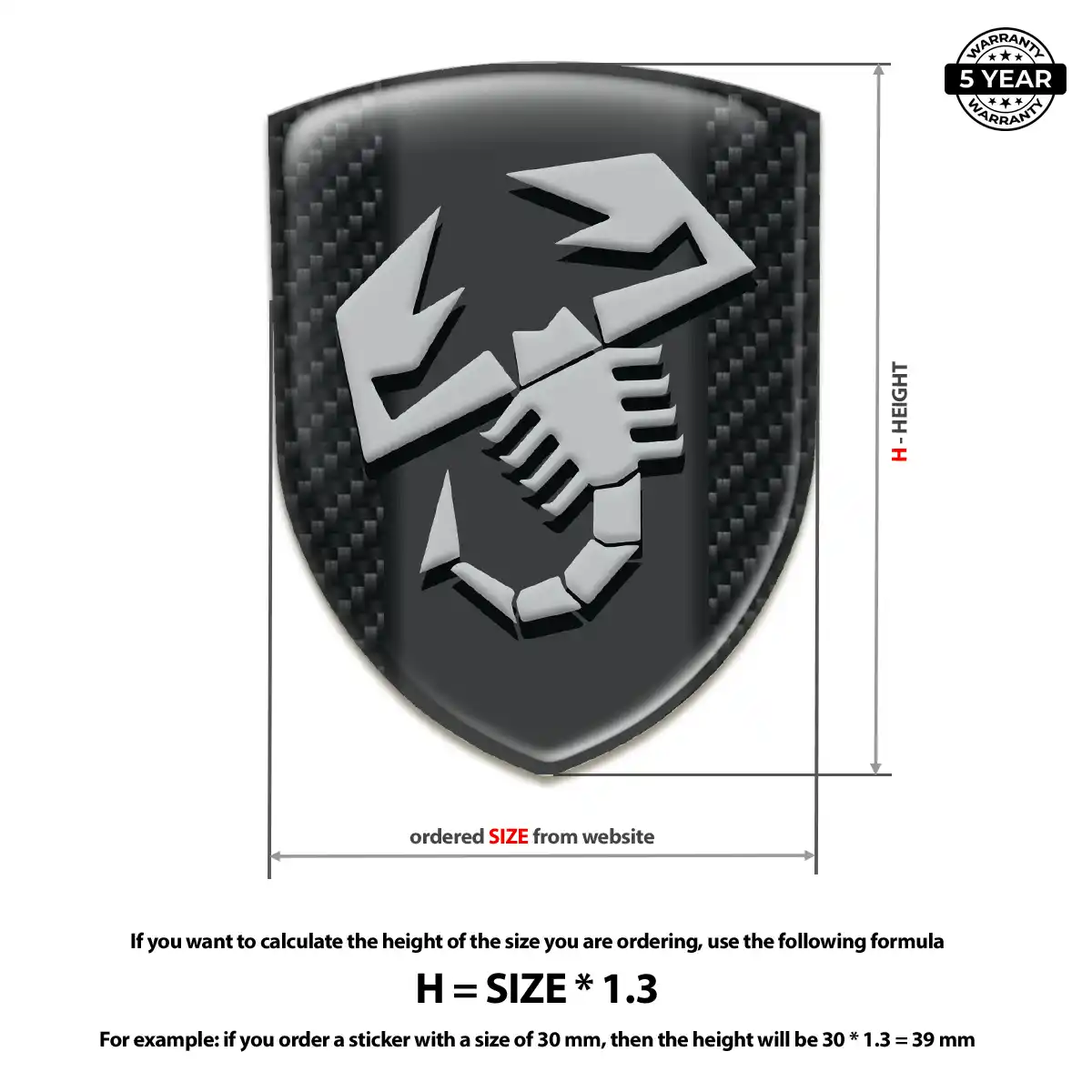 Abarth 3D Gel Sticker Opulent Line