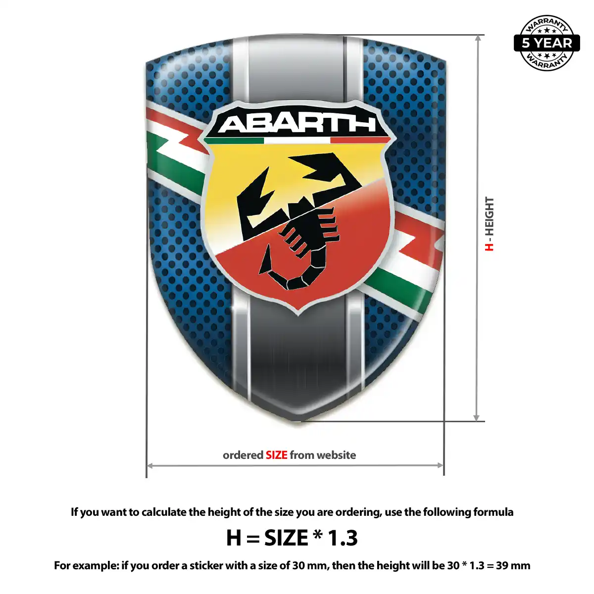 Abarth 3D Gel Sticker Outer Style