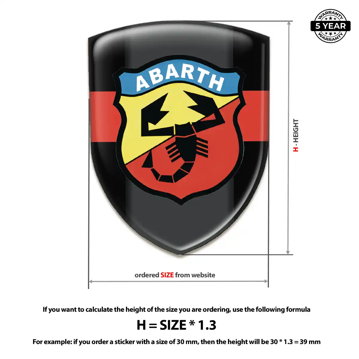 Abarth 3D Gel Sticker Performance Style