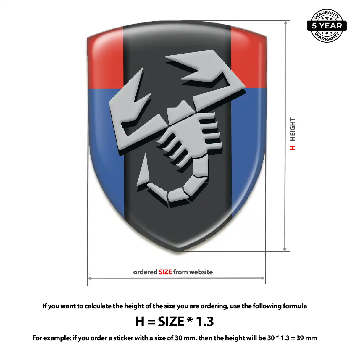 Abarth 3D Gel Sticker Premium Dome
