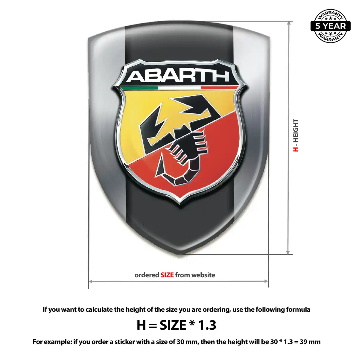 Abarth 3D Gel Sticker Prime Quality