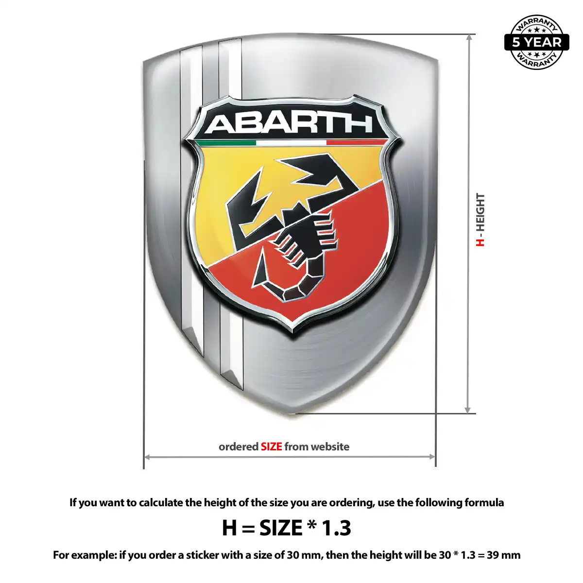 Abarth 3D Gel Sticker Refined Design