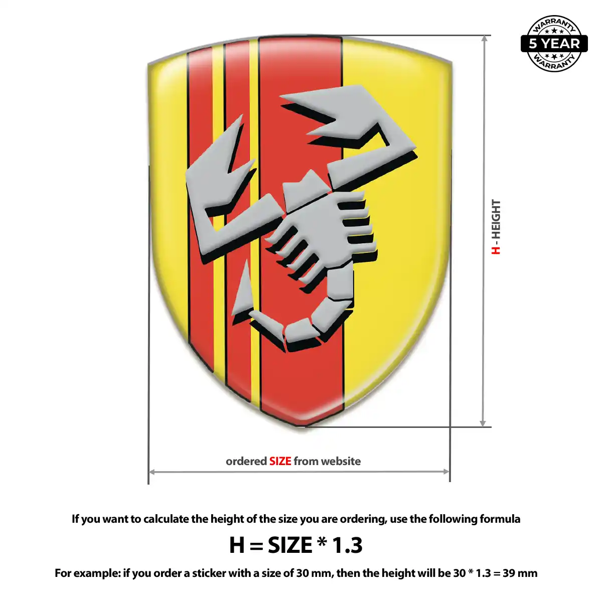 Abarth 3D Gel Sticker Resin Elite