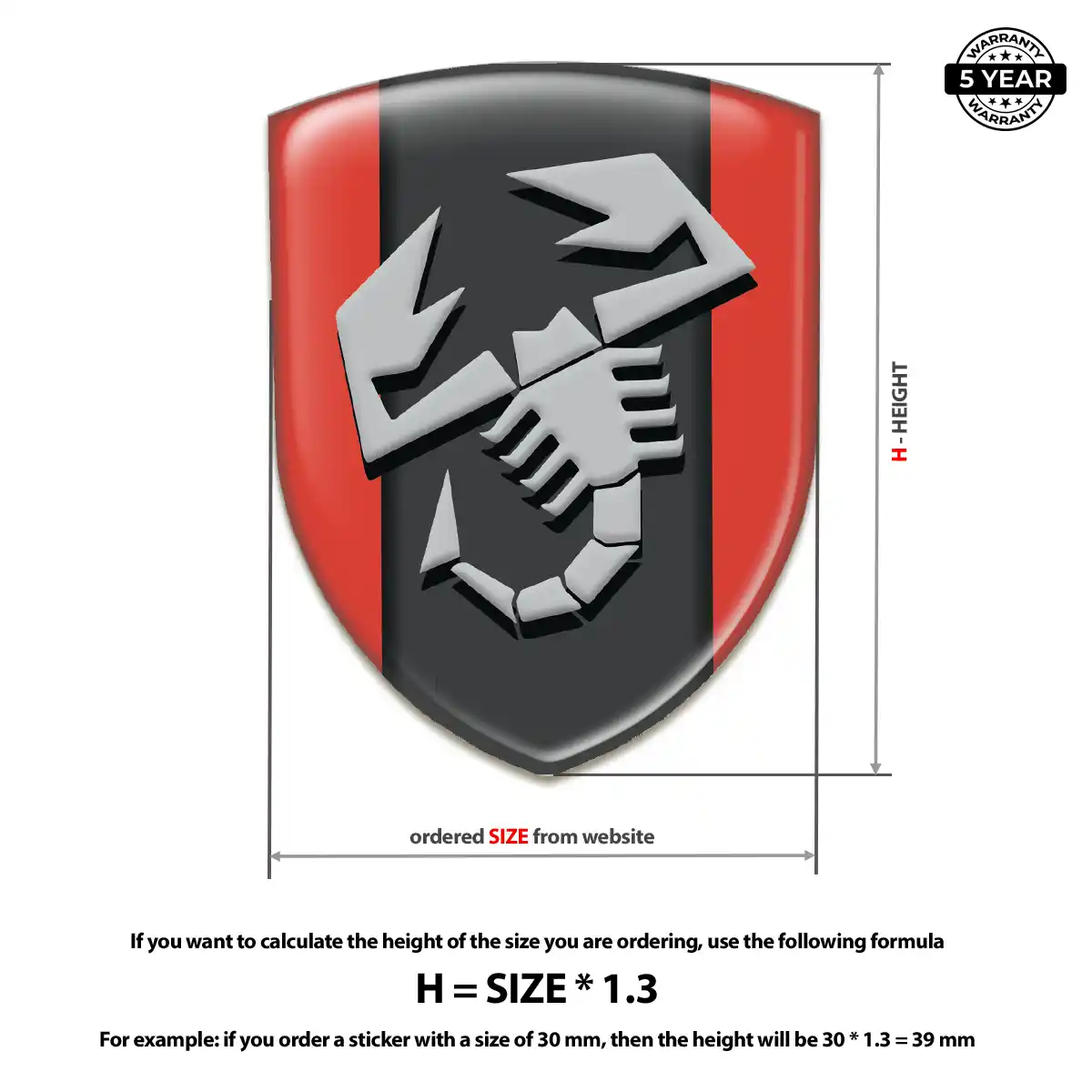 Abarth 3D Gel Sticker Resin Luxe