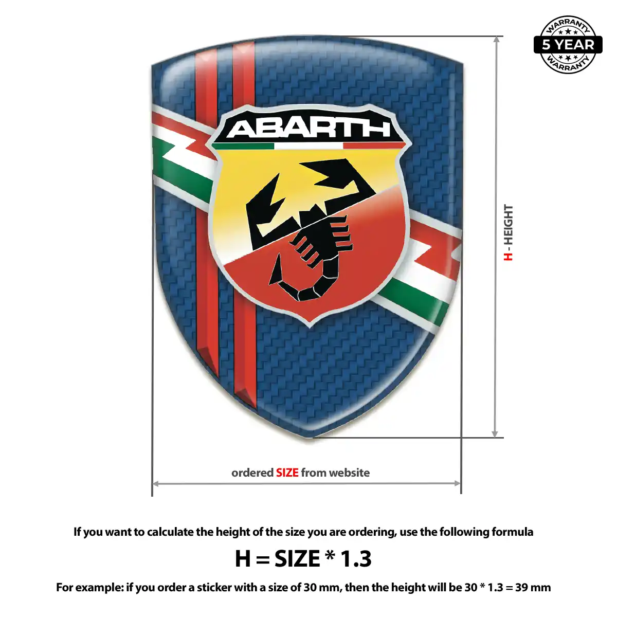 Abarth 3D Gel Sticker Signature Grade