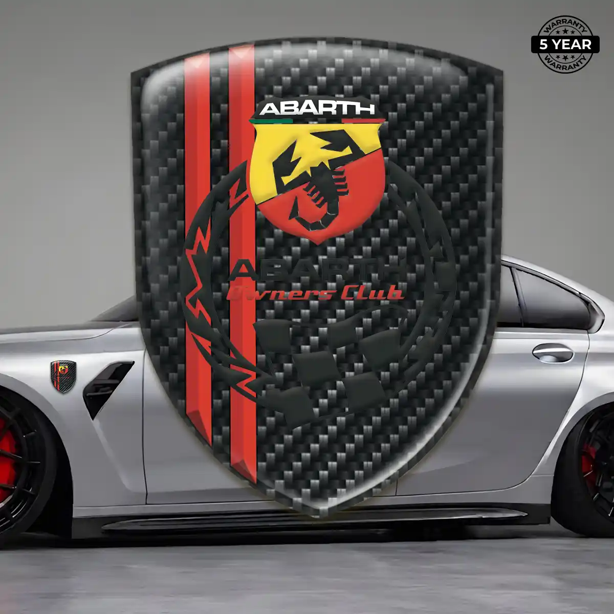Abarth 3D Gel Sticker Sleek Style