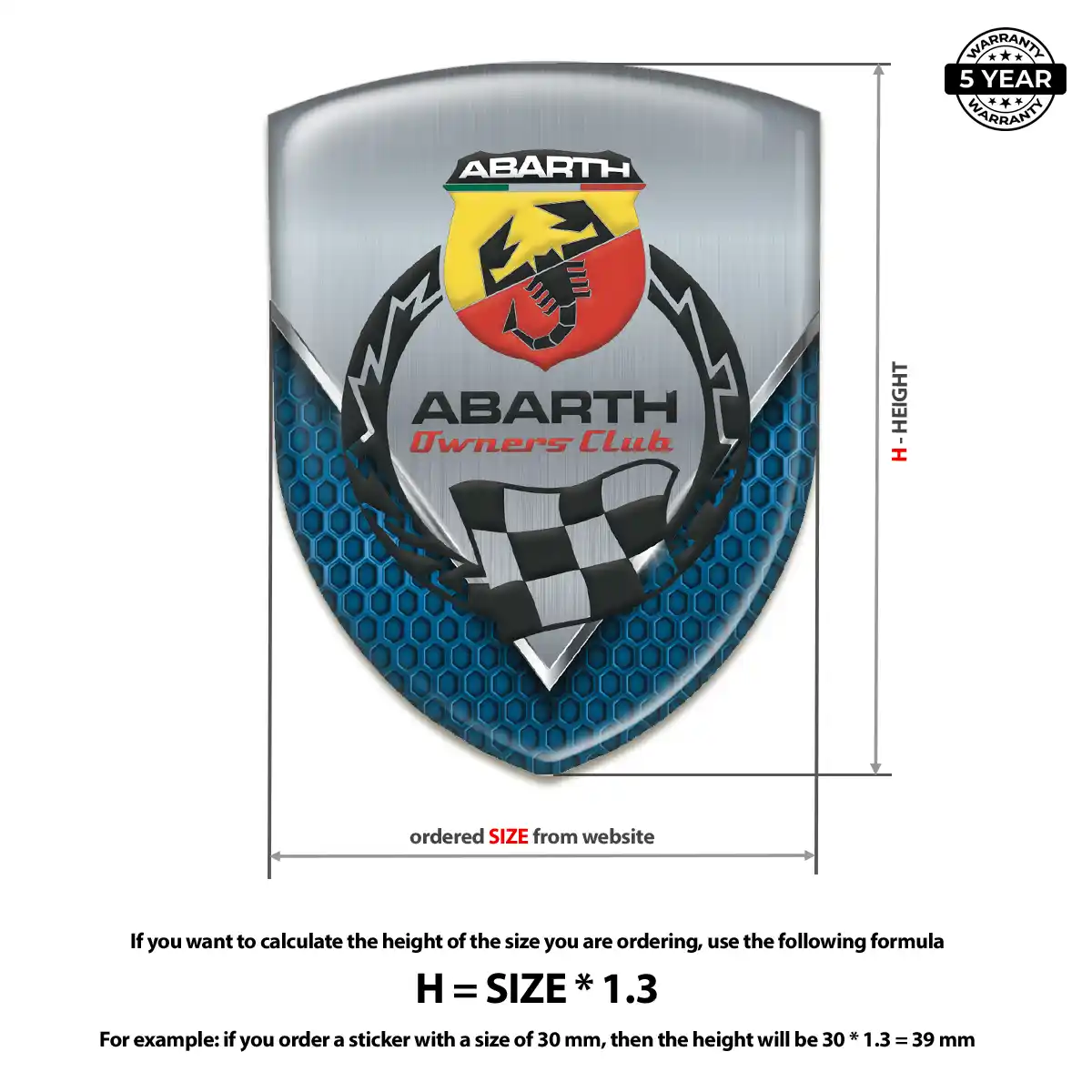 Abarth 3D Gel Sticker Sport Tuning