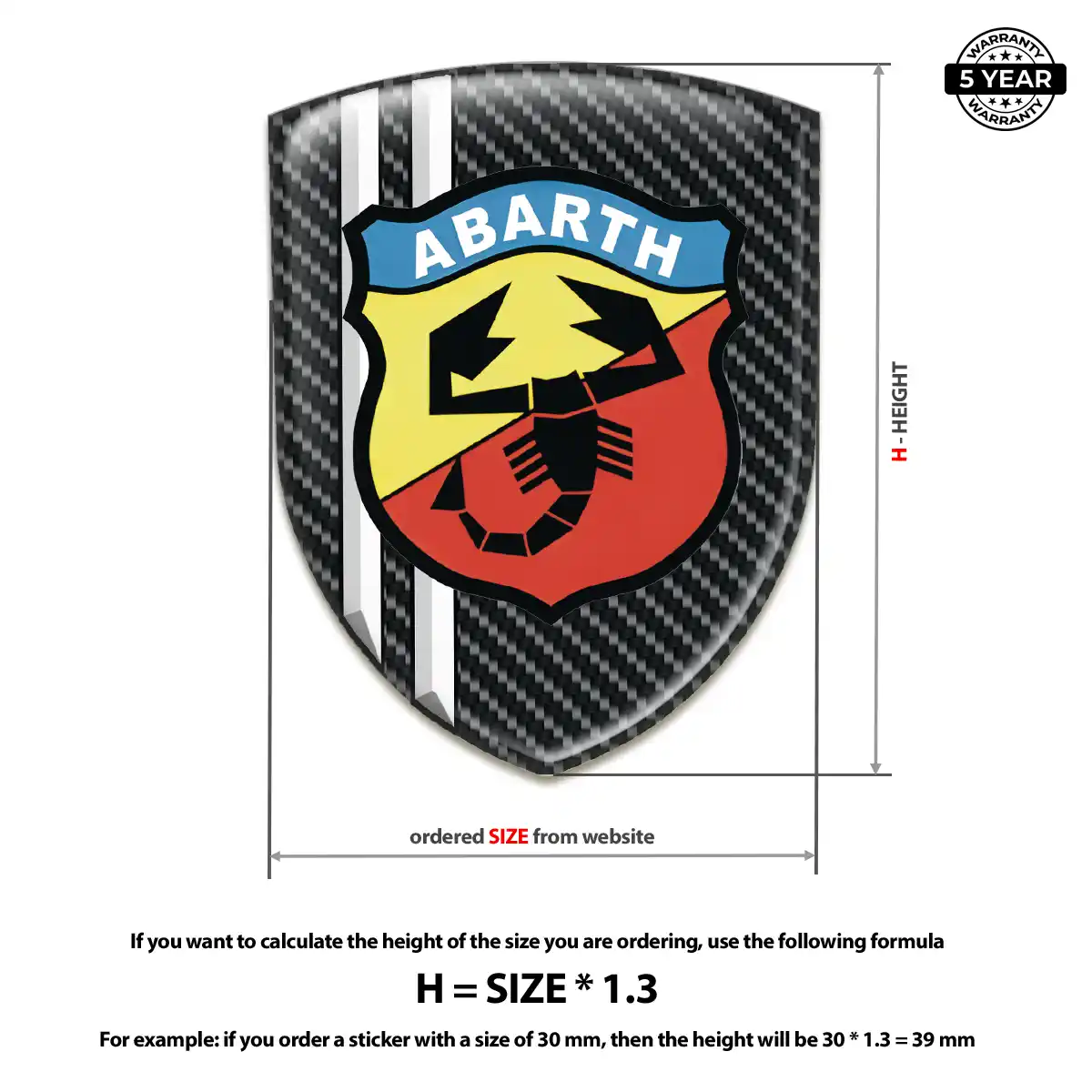 Abarth 3D Logo Sticker Auto Tuning