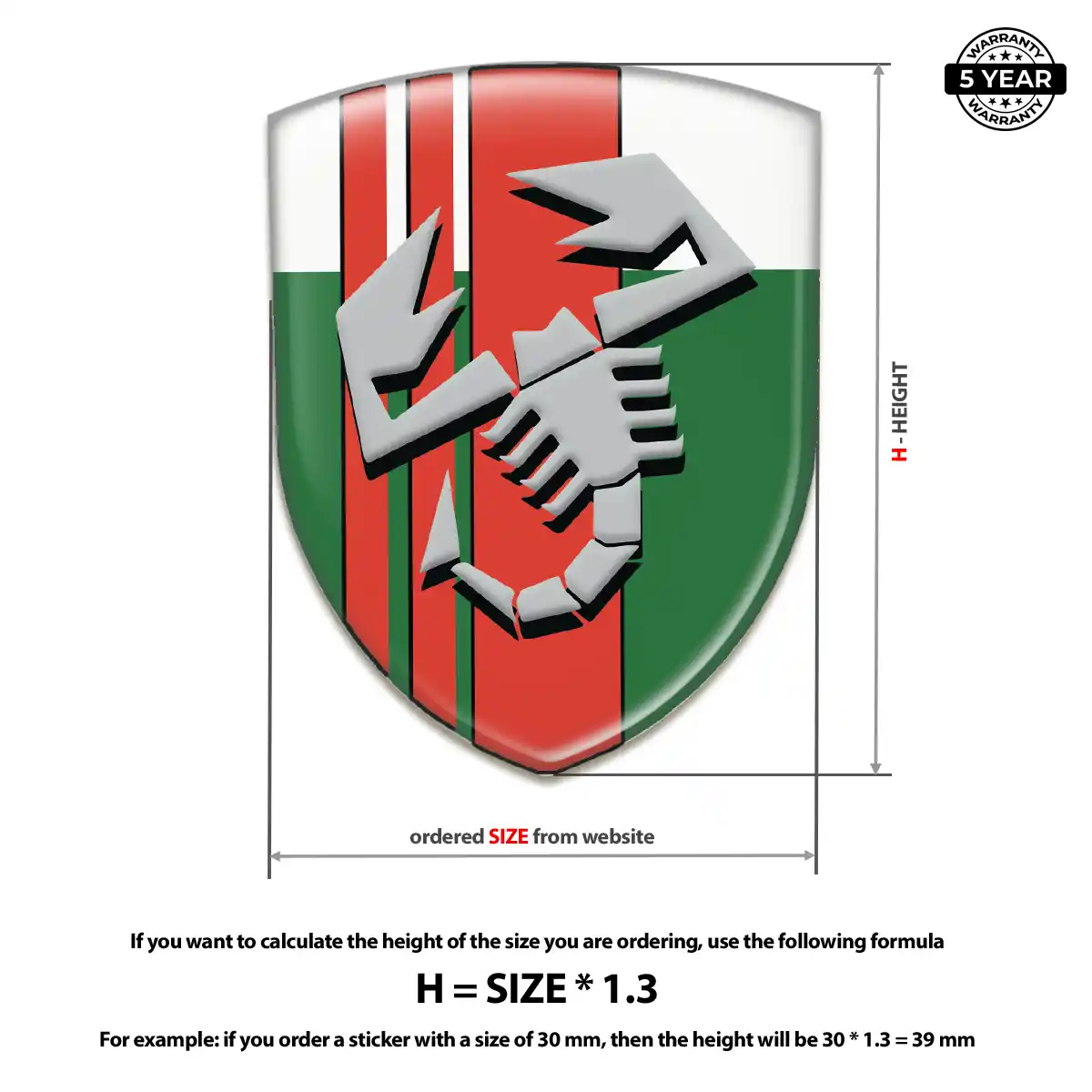 Abarth 3D Logo Sticker Cabin Style