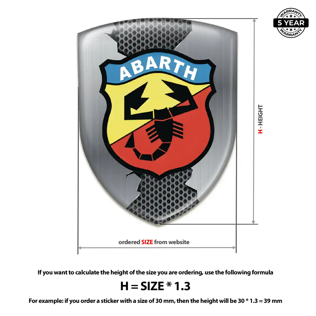 Abarth 3D Logo Sticker Deluxe Edition
