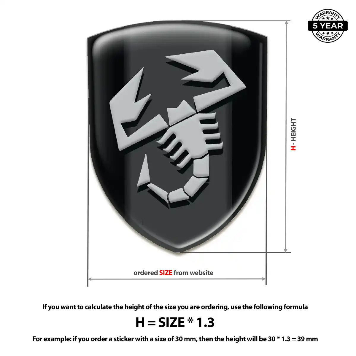 Abarth 3D Logo Sticker Elite Finish