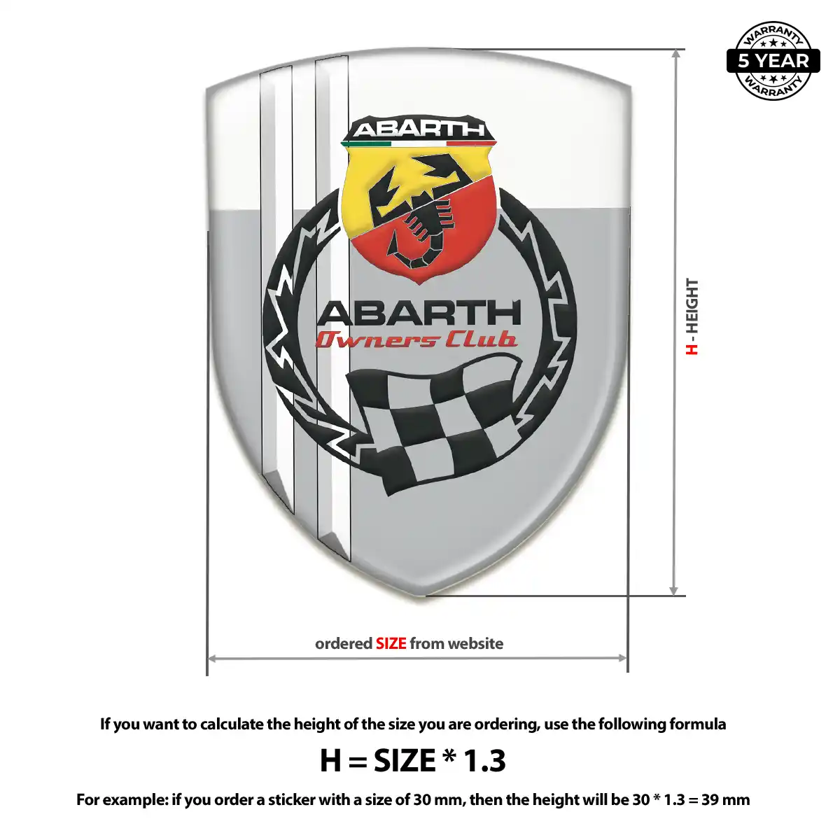 Abarth 3D Logo Sticker Exterior Luxe