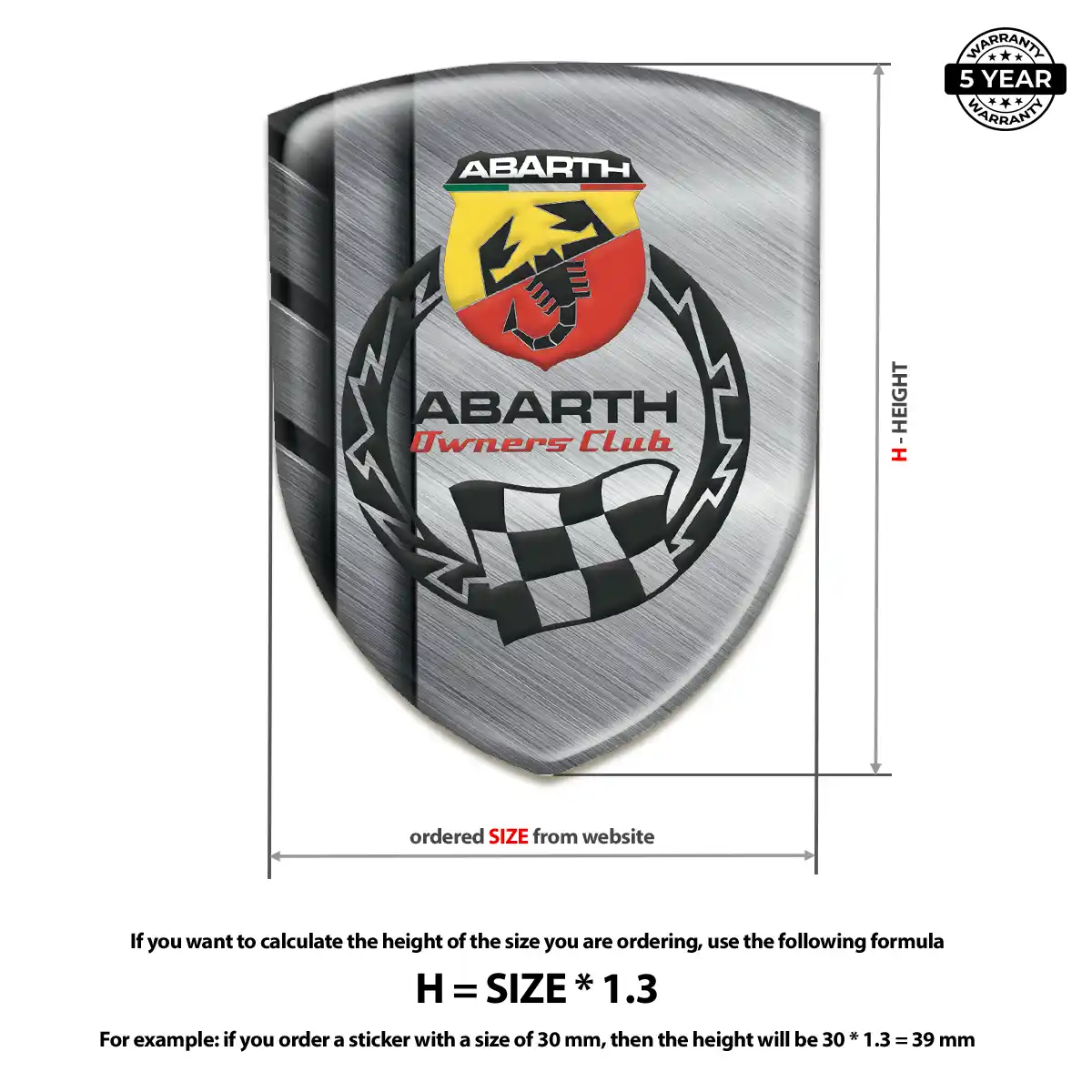 Abarth 3D Logo Sticker Interior Elegance