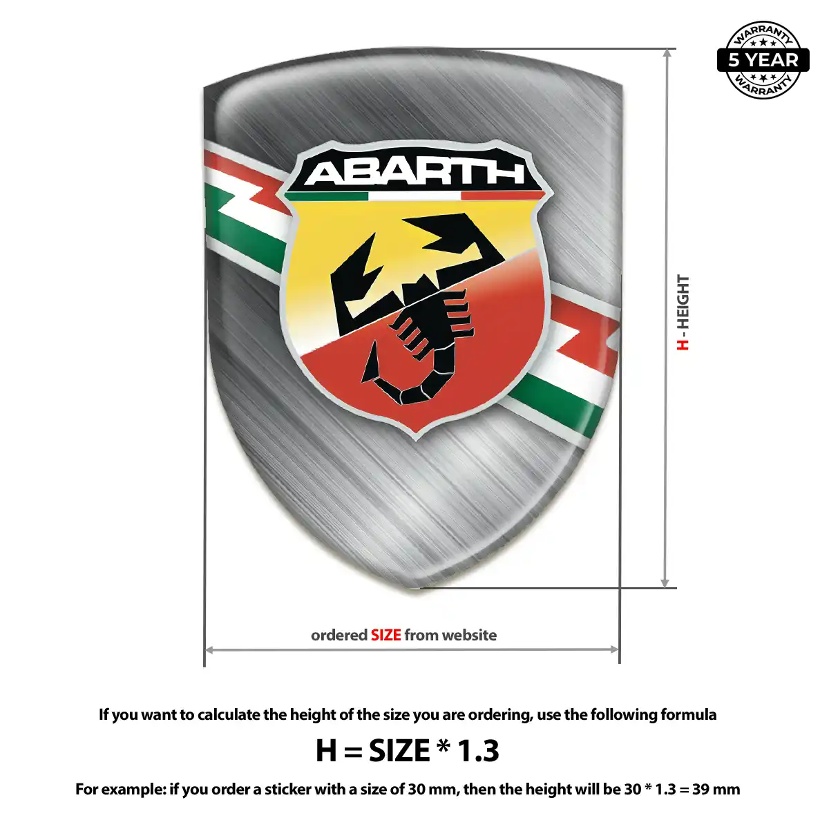 Abarth 3D Logo Sticker Opulent Line