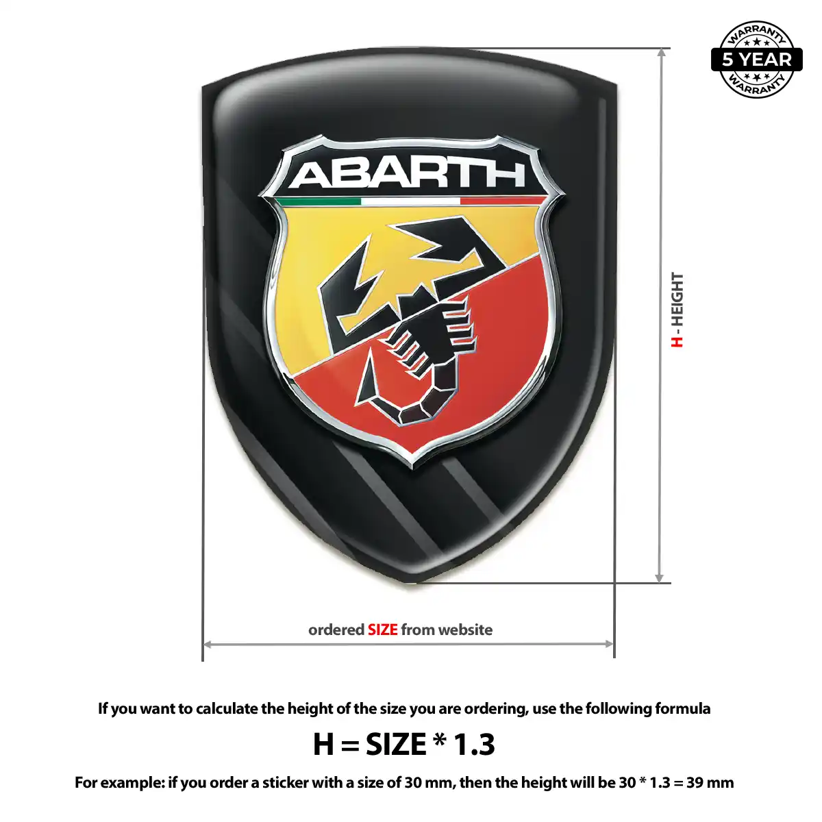 Abarth 3D Logo Sticker Performance Style