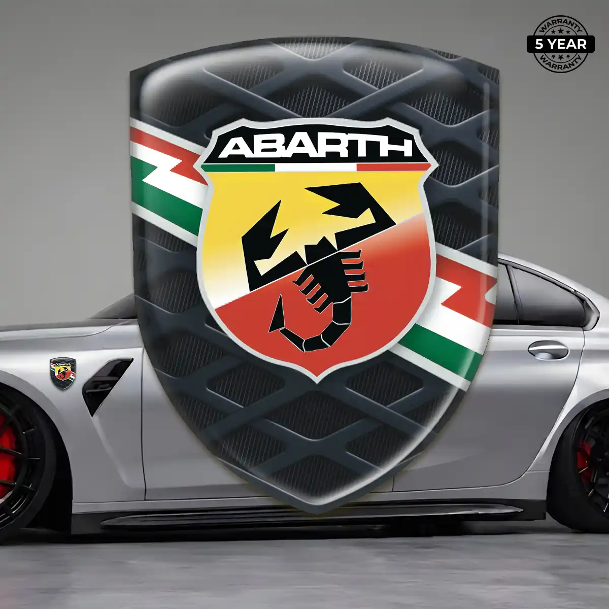Abarth 3D Logo Sticker Premium Dome