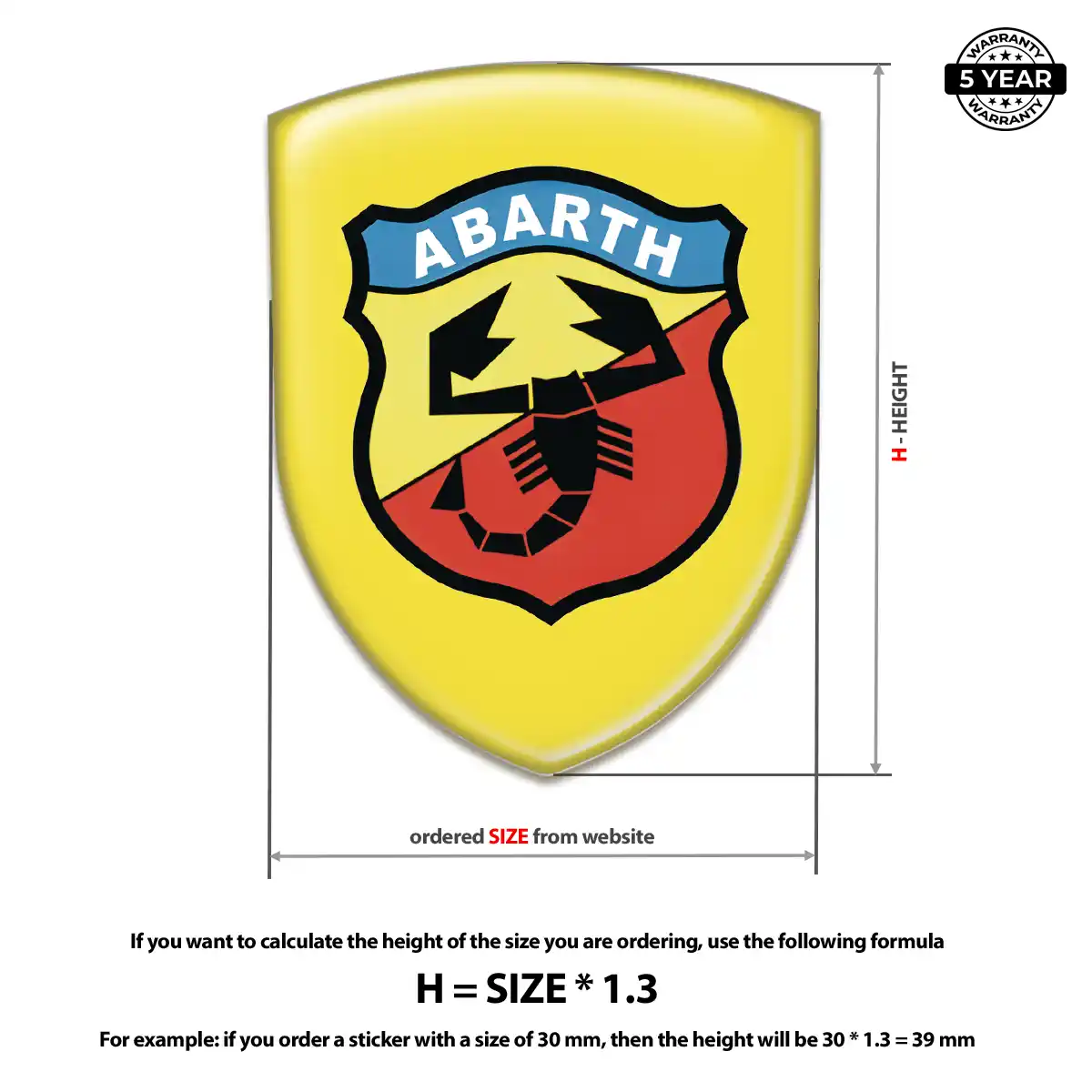Abarth 3D Logo Sticker Prime Quality