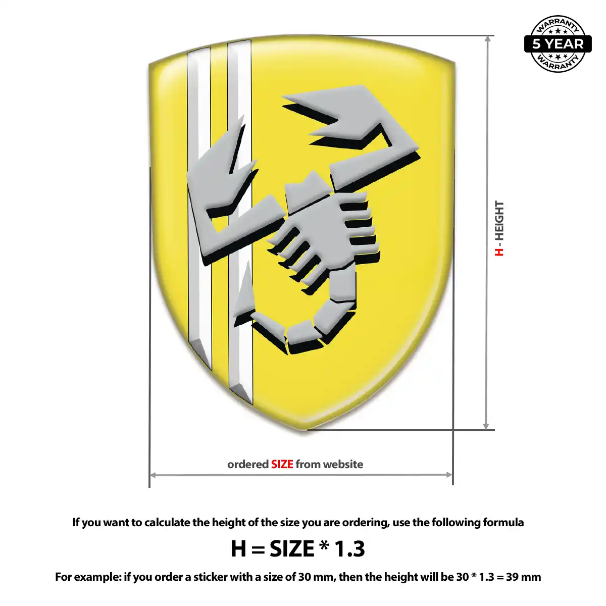 Abarth 3D Logo Sticker Refined Design