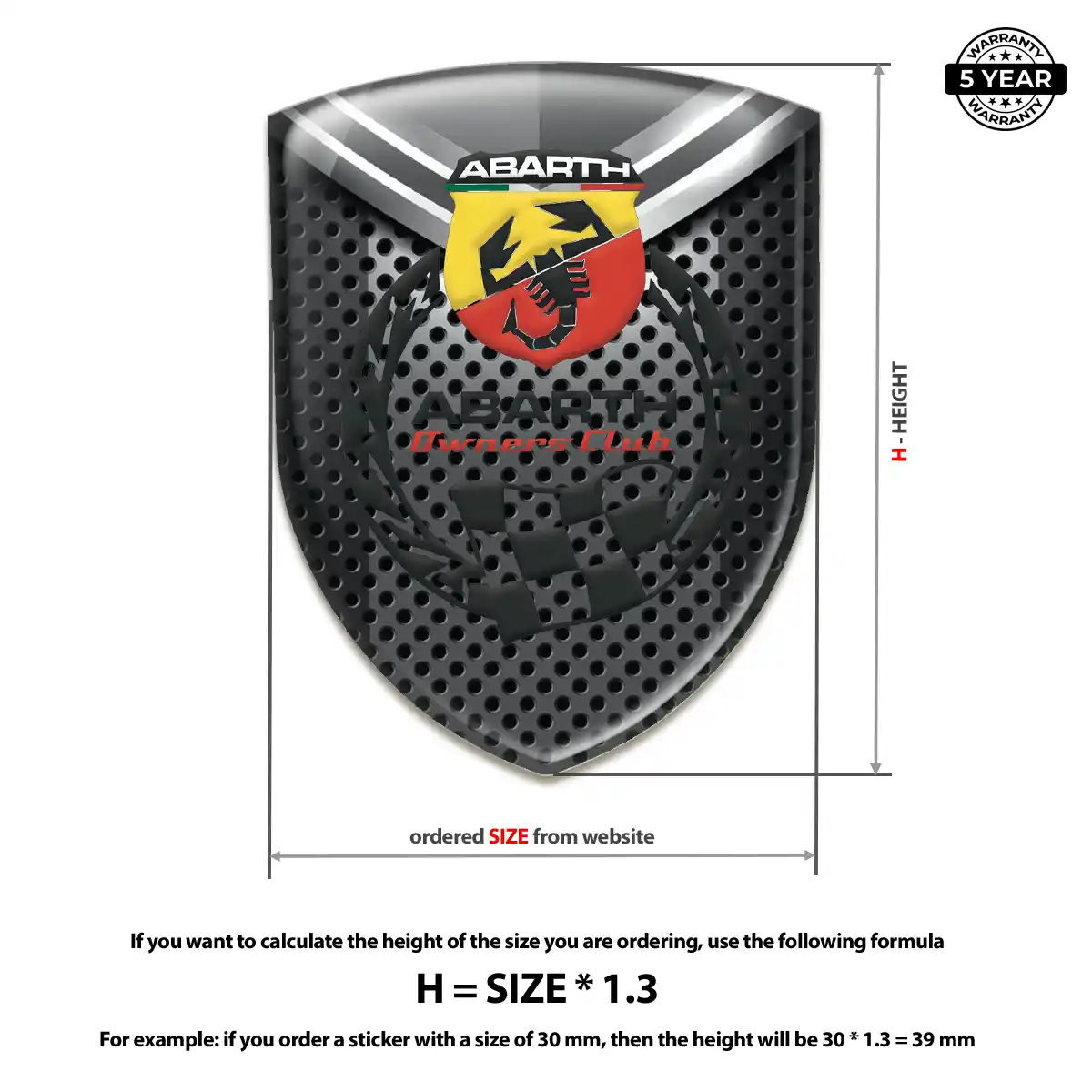 Abarth 3D Logo Sticker Resin Elite