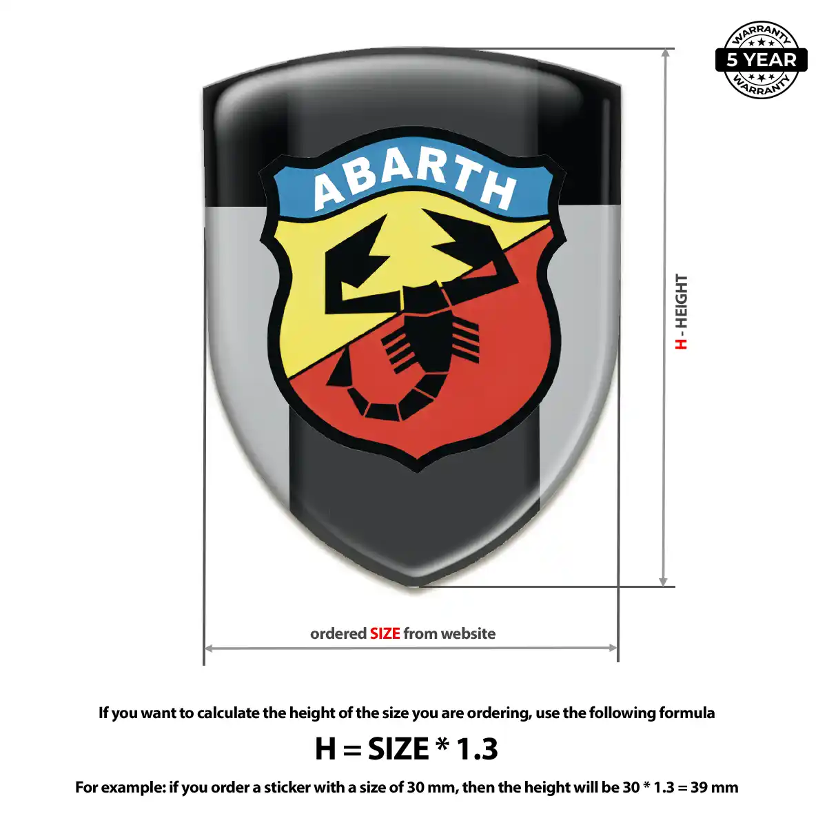 Abarth 3D Logo Sticker Resin Luxe