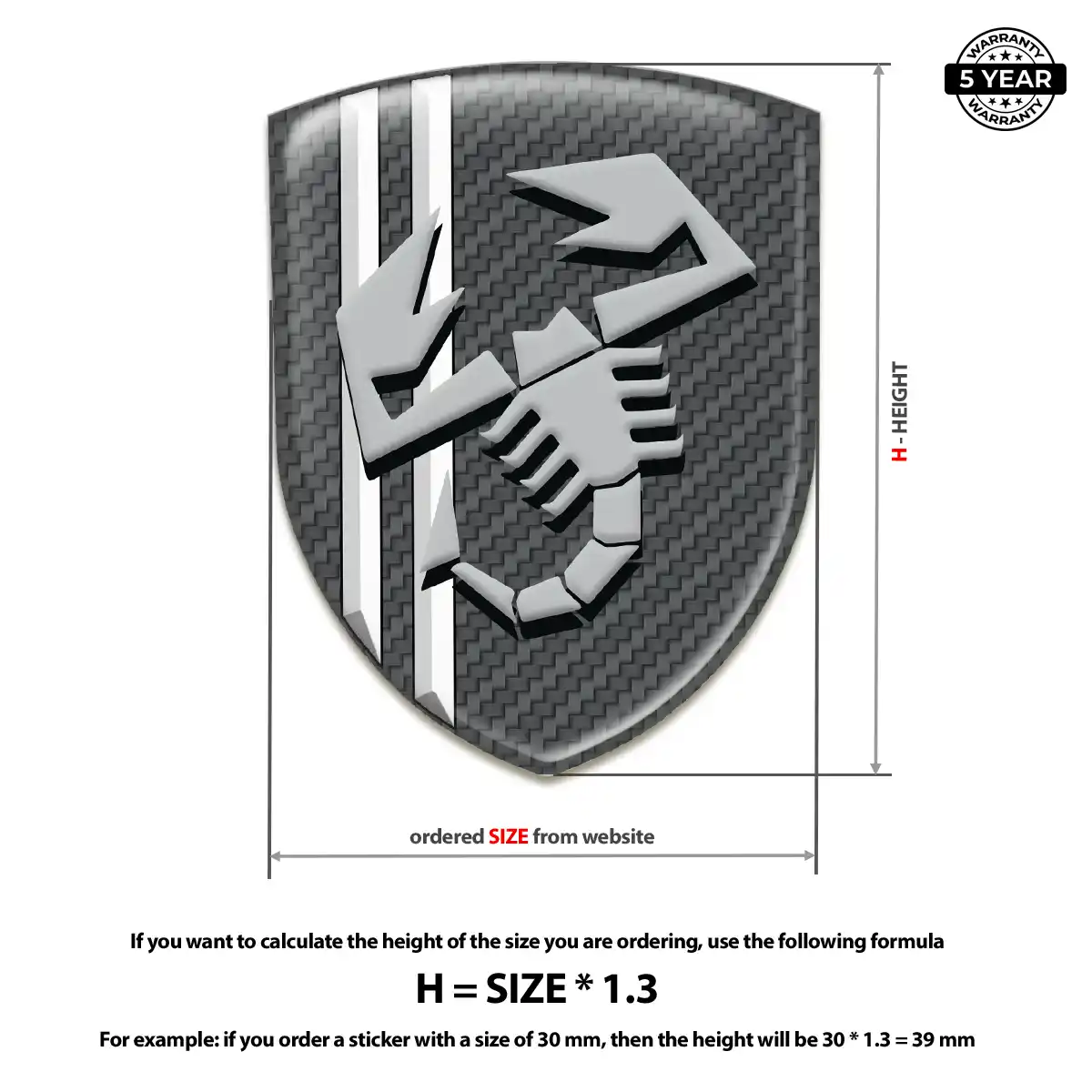 Abarth 3D Logo Sticker Street Tuning