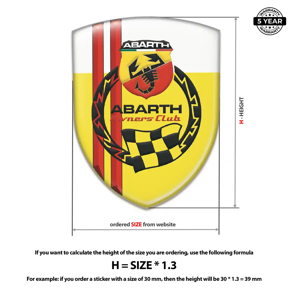 Abarth 3D Logo Sticker Superior Craft