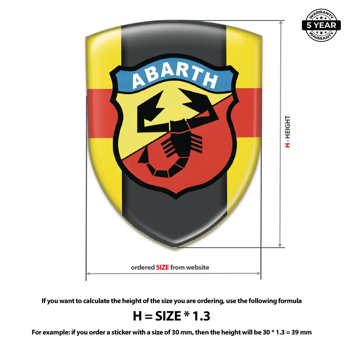 Abarth 3D Resin Sticker Cabin Style