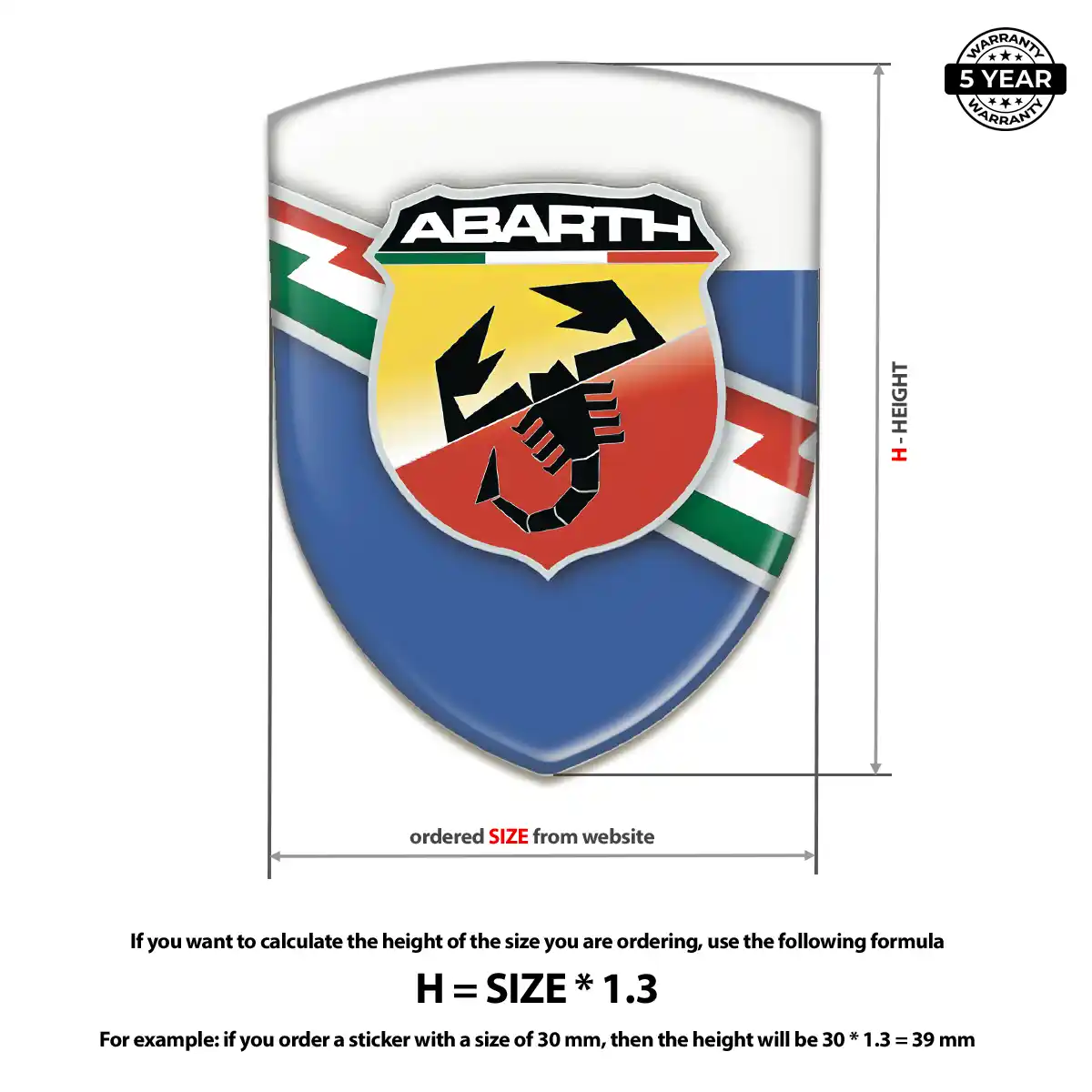 Abarth 3D Resin Sticker Elite Finish