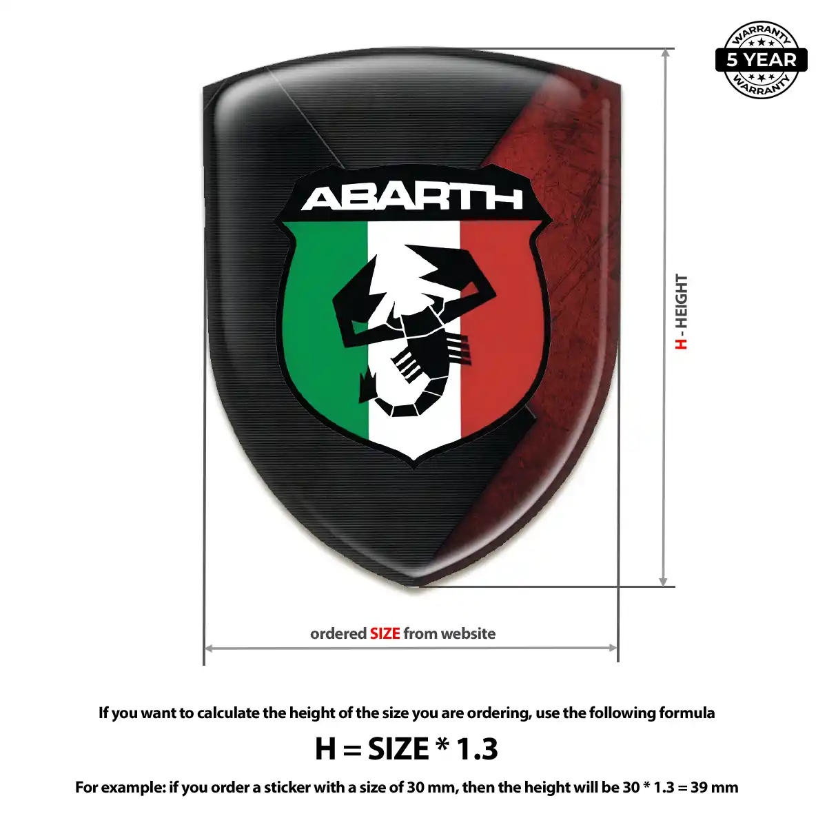 Abarth 3D Resin Sticker Exterior Luxe