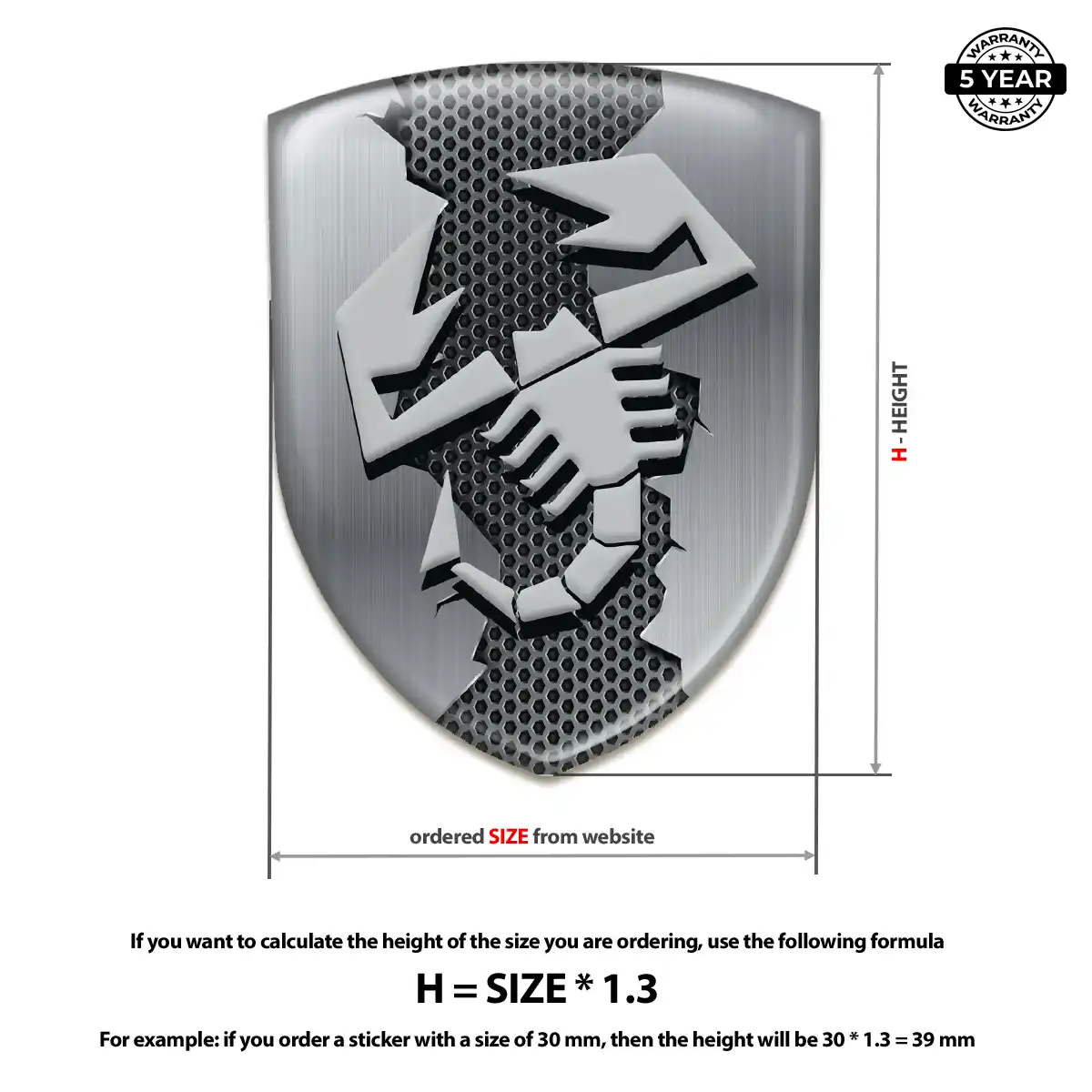 Abarth 3D Resin Sticker Opulent Line
