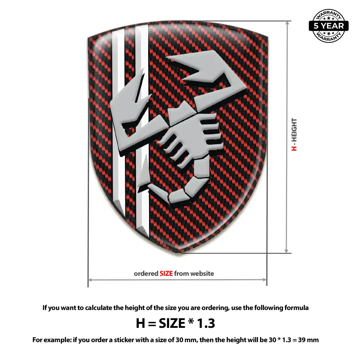 Abarth 3D Resin Sticker Outer Style