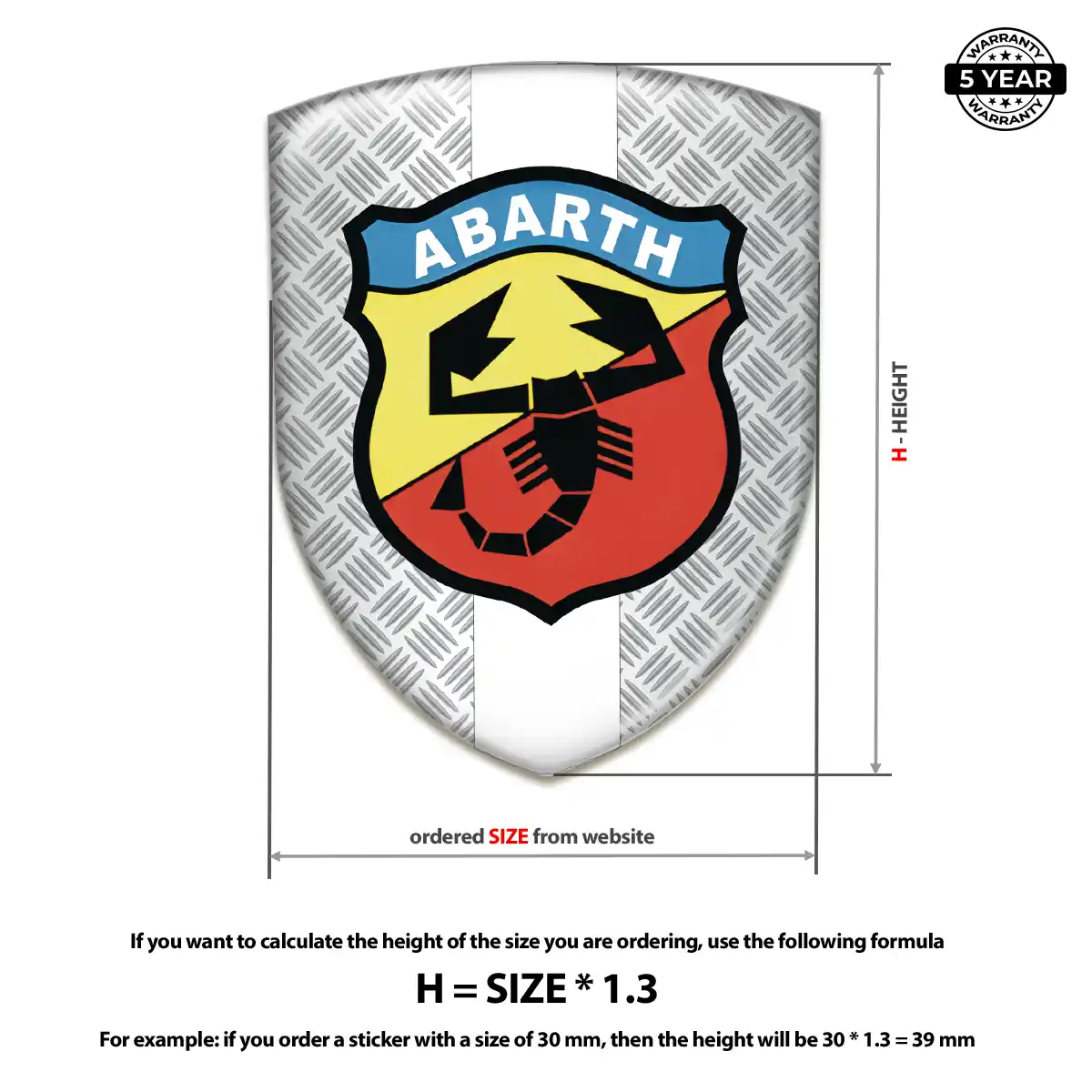 Abarth 3D Resin Sticker Performance Style