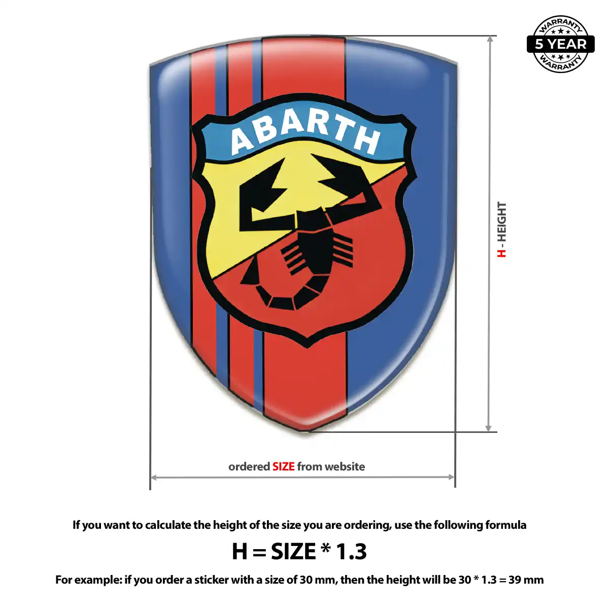 Abarth 3D Resin Sticker Premium Dome