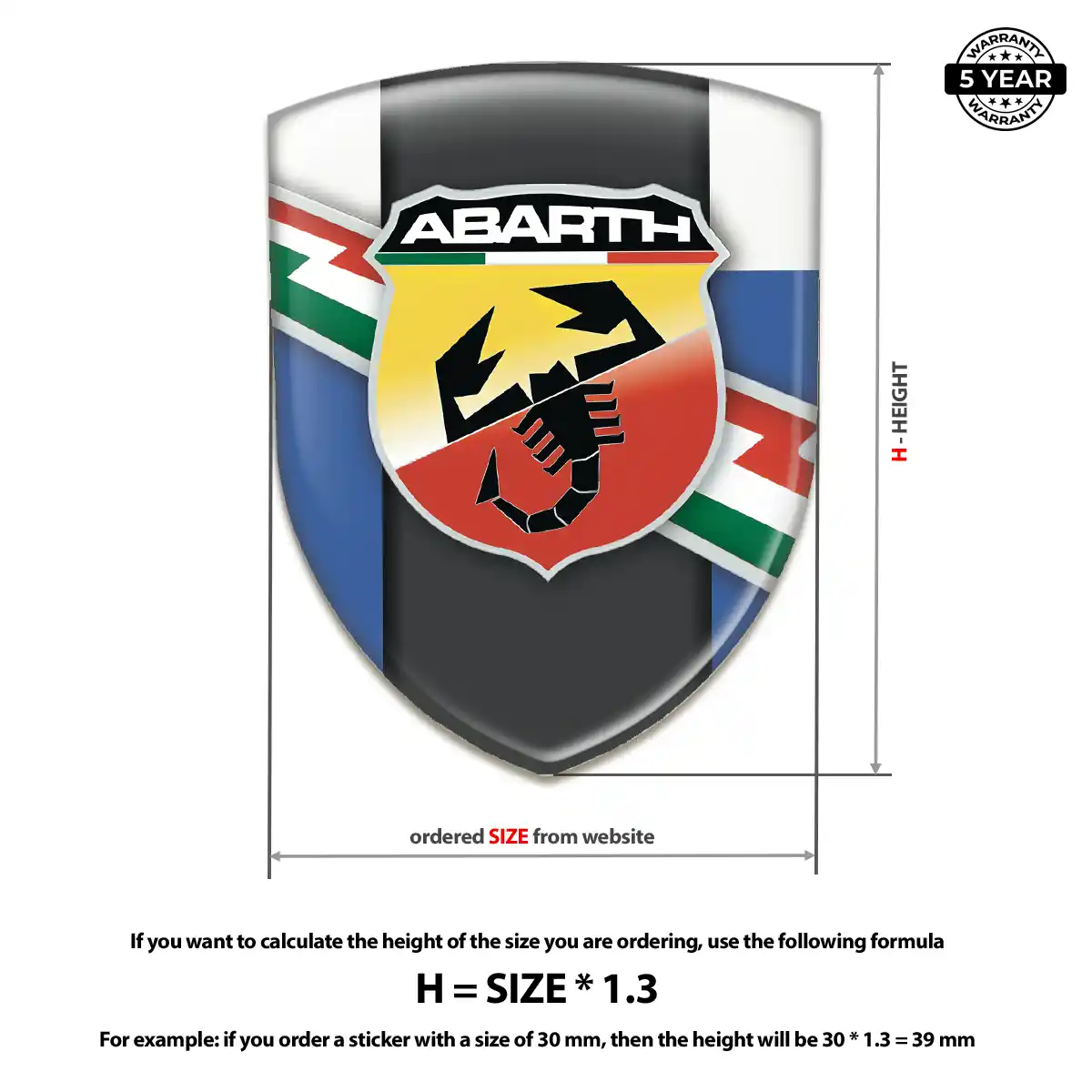 Abarth 3D Resin Sticker Prestige Line