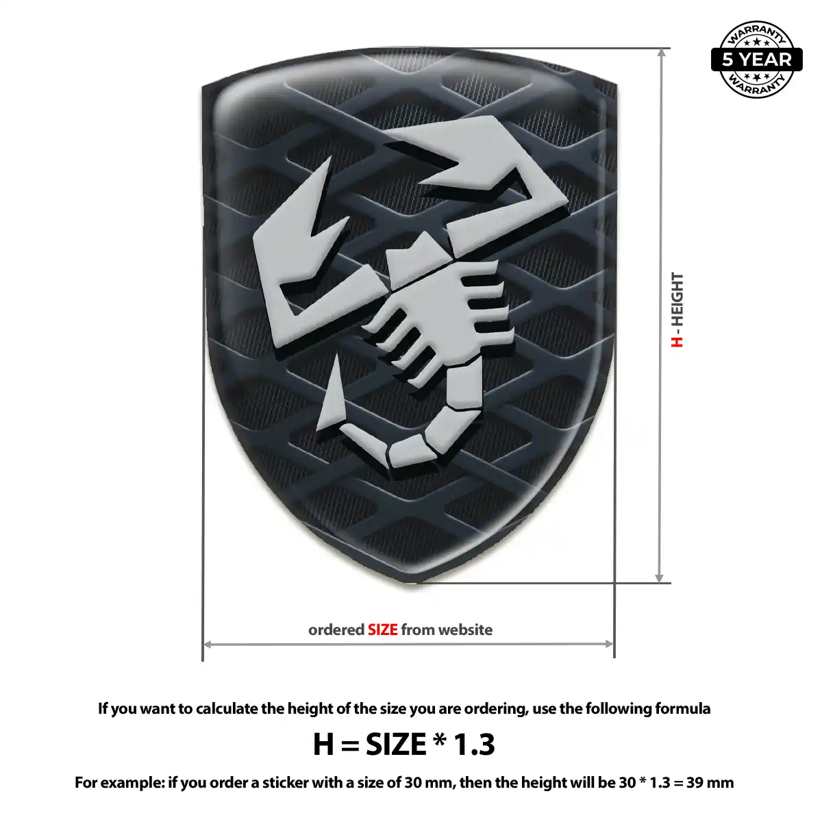 Abarth 3D Resin Sticker Prime Quality