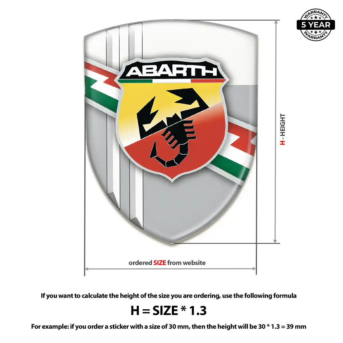 Abarth 3D Resin Sticker Refined Design