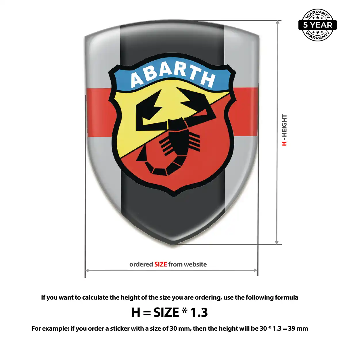 Abarth 3D Resin Sticker Resin Elite