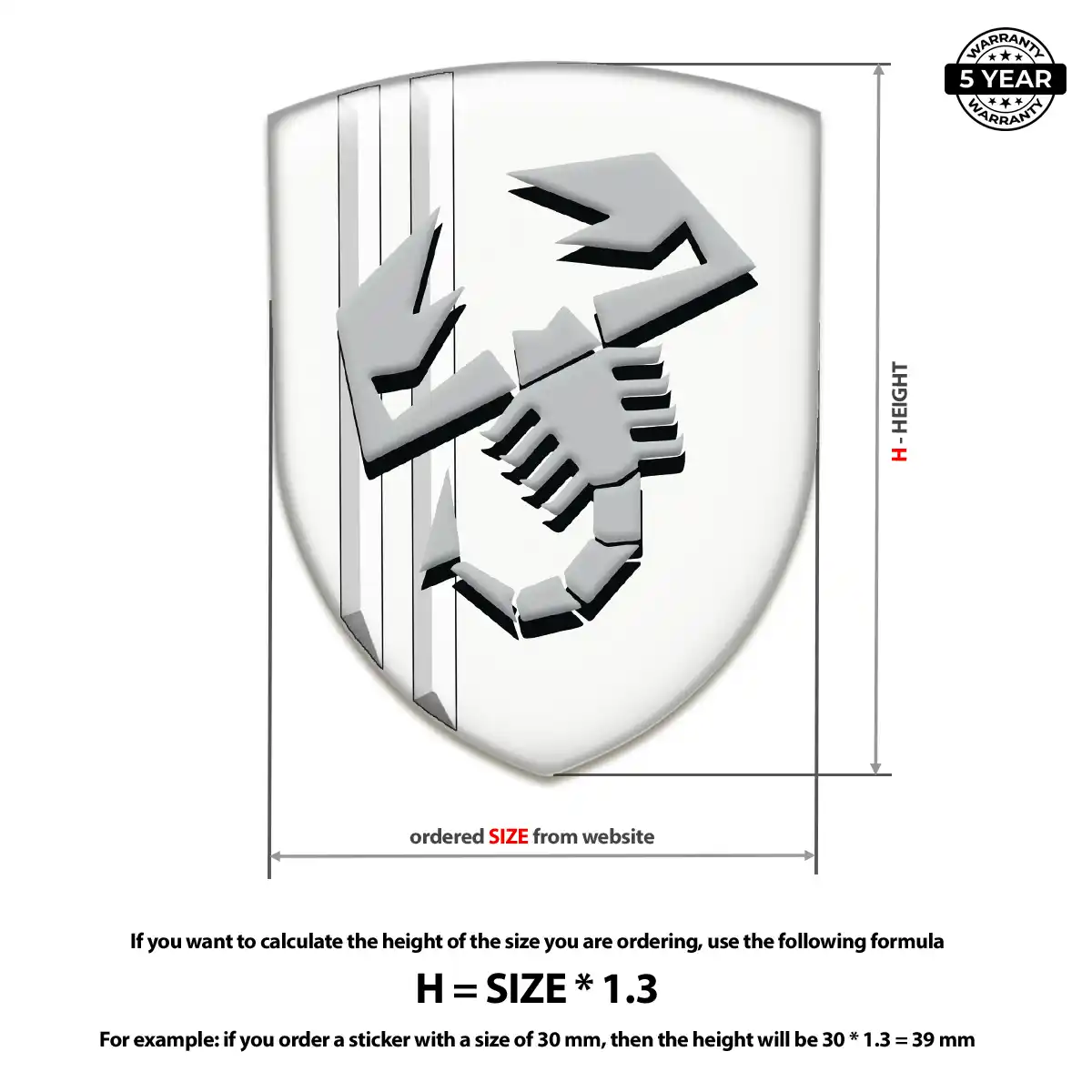 Abarth 3D Resin Sticker Resin Luxe