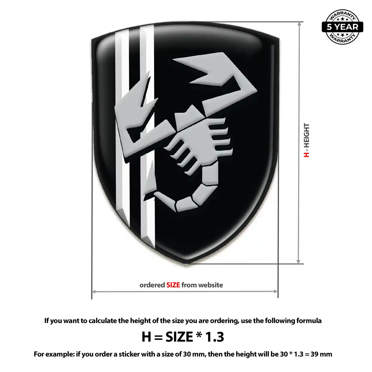 Abarth 3D Resin Sticker Signature Grade