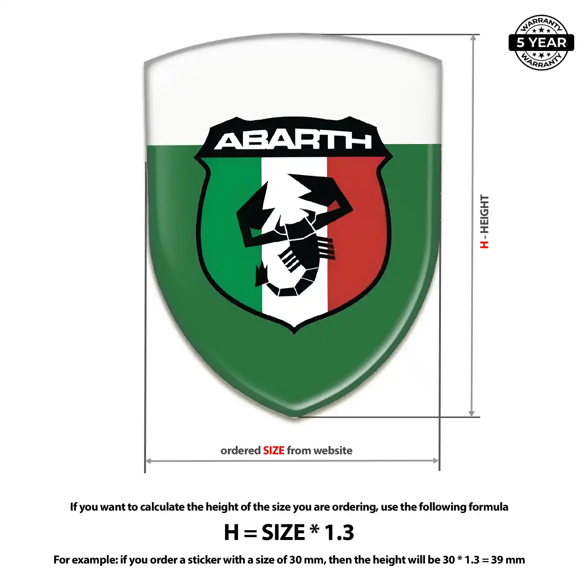 Abarth 3D Resin Sticker Sport Tuning