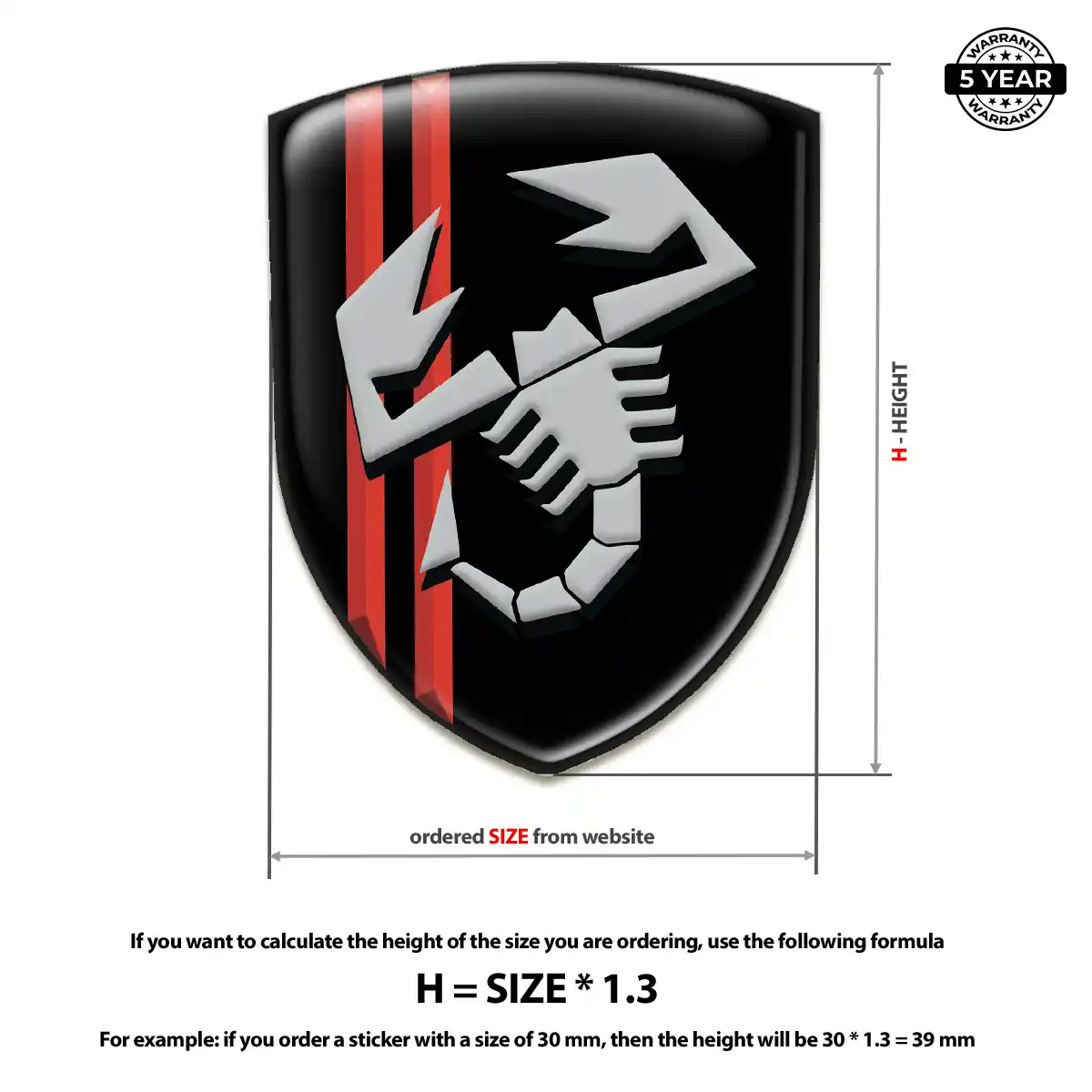 Abarth 3D Resin Sticker Street Tuning