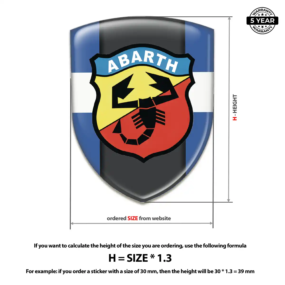 Abarth 3D Resin Sticker Superior Craft
