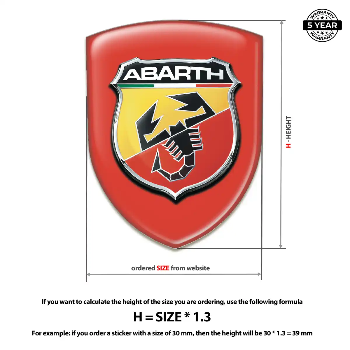 Abarth Automotive Emblem Sticker Elite Finish