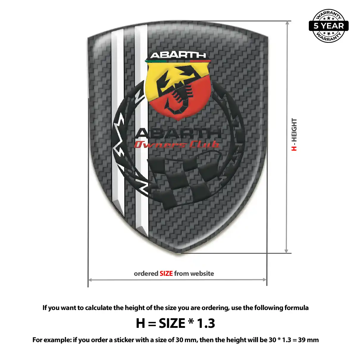 Abarth Automotive Emblem Sticker Interior Elegance