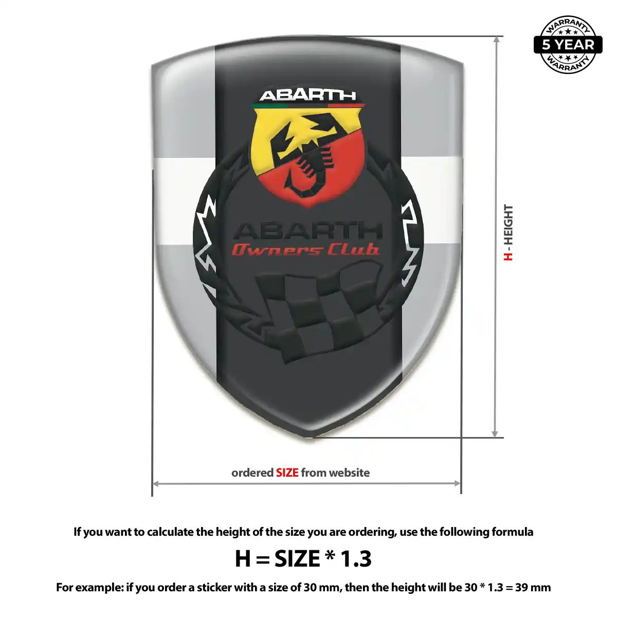 Abarth Automotive Emblem Sticker Opulent Line