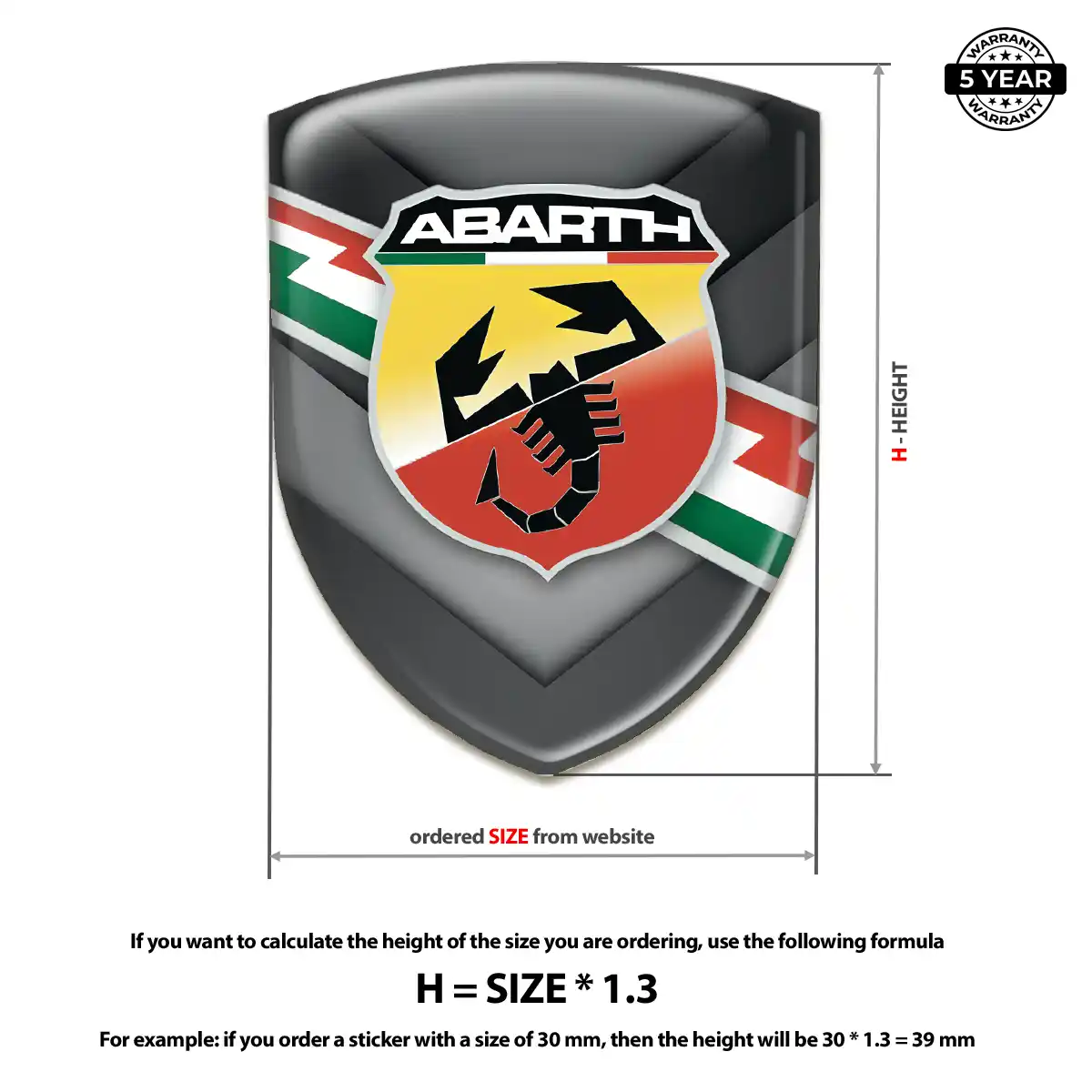 Abarth Automotive Emblem Sticker Performance Style
