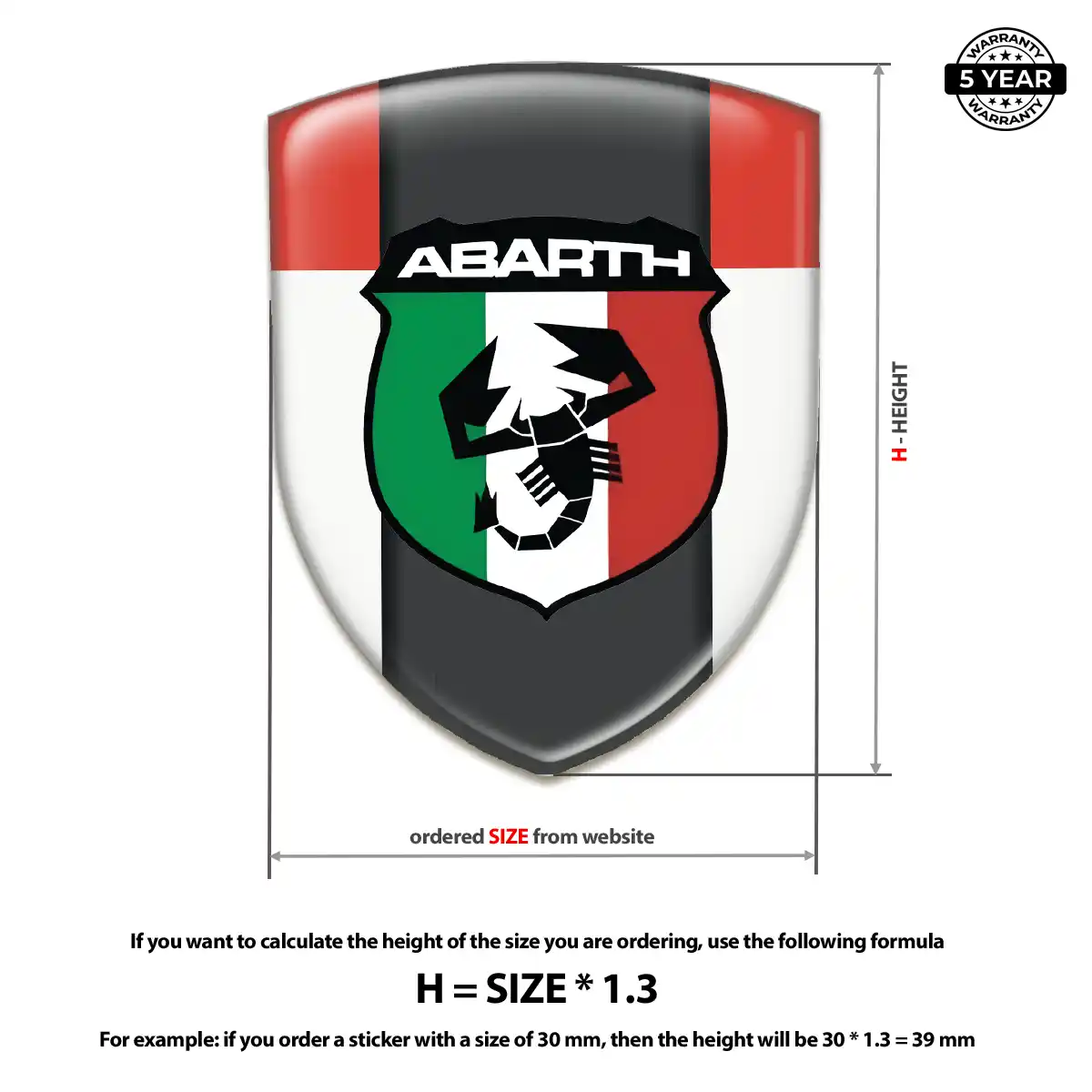 Abarth Automotive Emblem Sticker Premium Dome
