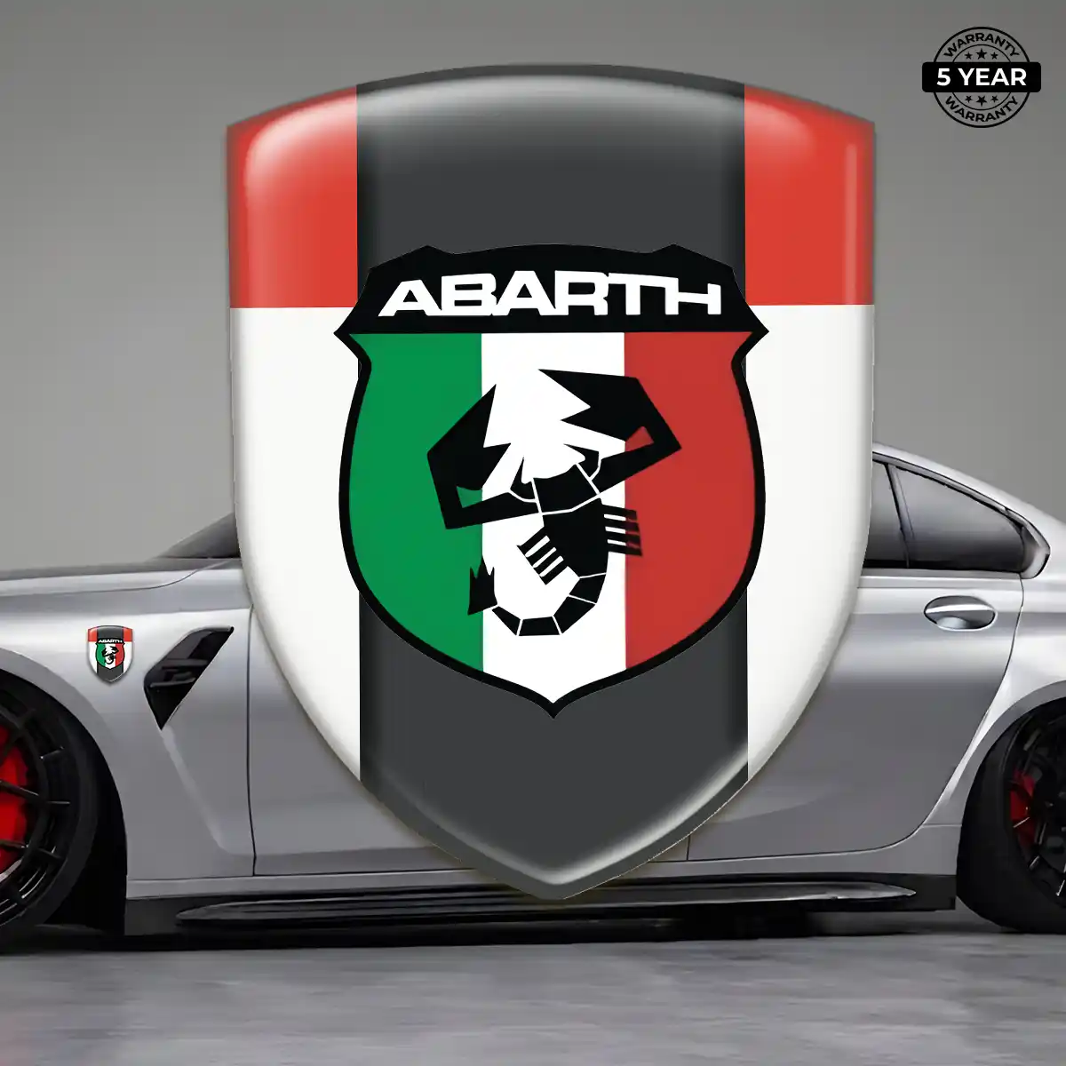 Abarth Automotive Emblem Sticker Premium Dome